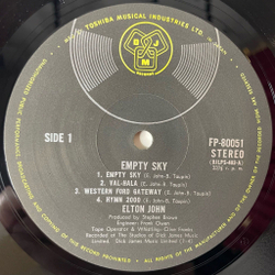 Винтажная виниловая пластинка LP Elton John Empty Sky (Japan 1970) (Obi) Western Ford Gateway