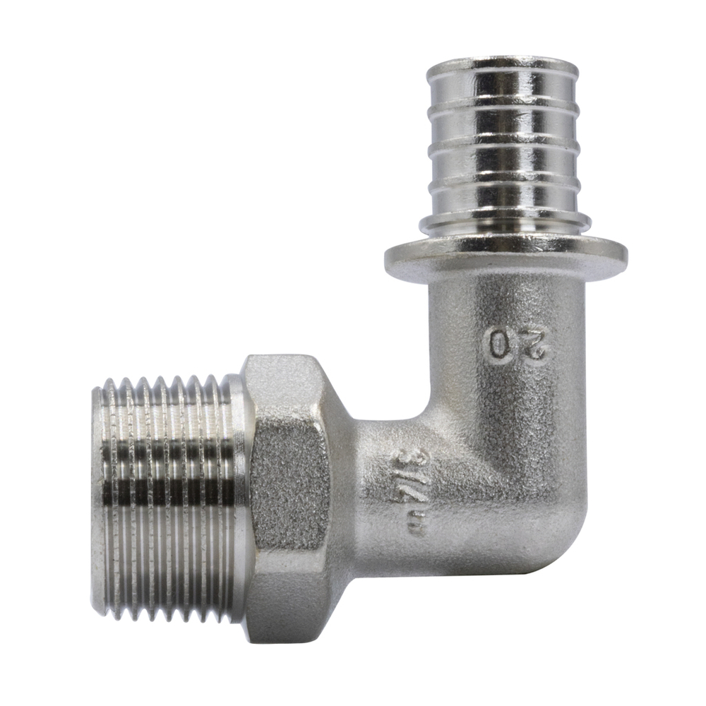 Уголок аксиальный 20 (2,8) х 3/4'' с наружной резьбой VRT®