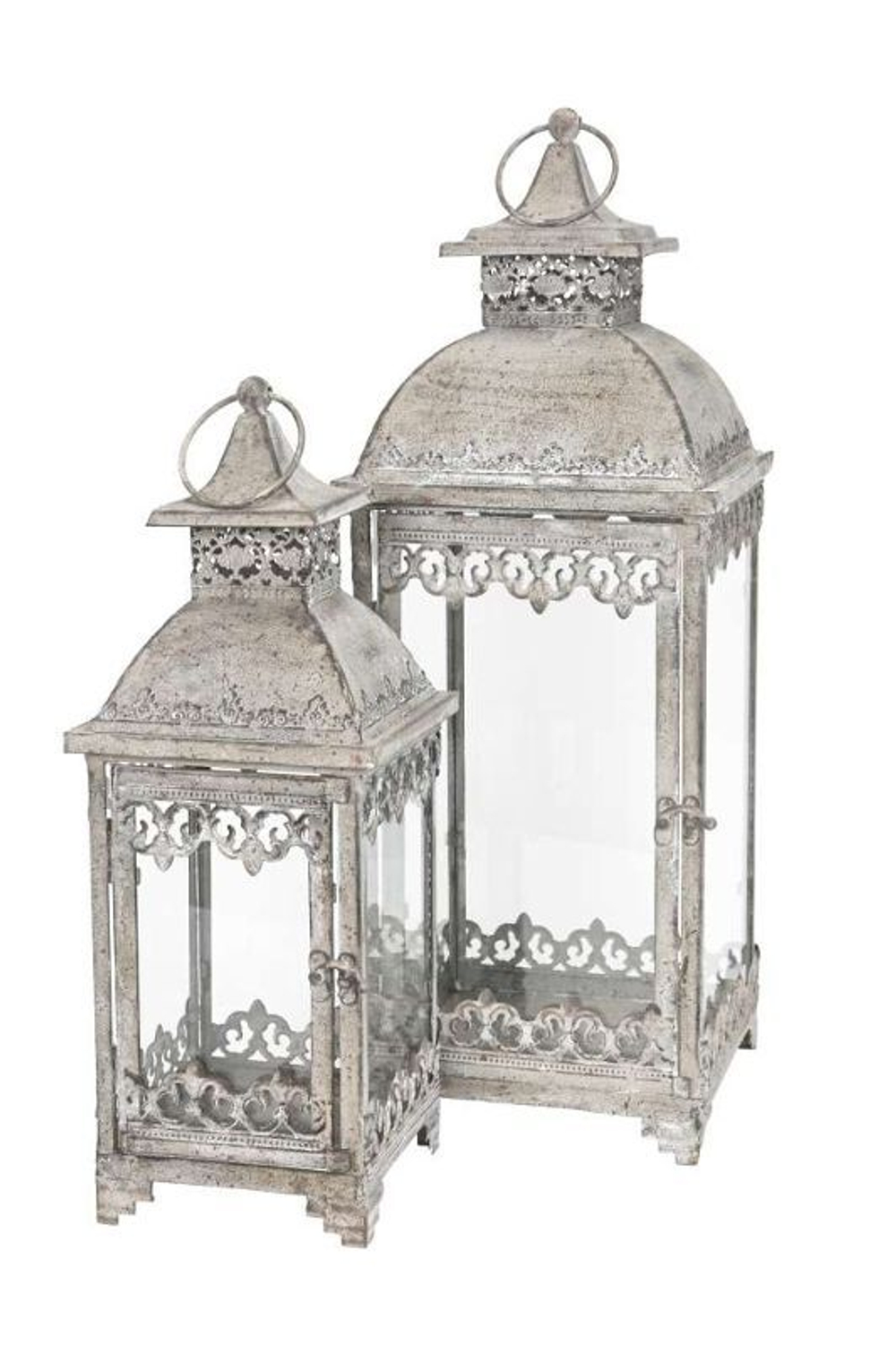 Набор из 2-х подсвечников "Флёр де лиз" 15,5x15,5x42см/20,5x20,5x55см + 6,5см кольца