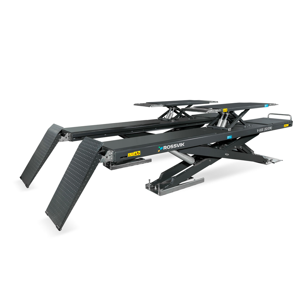 Автоподъемник ножничный ROSSVIK PRO V-55X (52/ON) напольный для р/с, г/п 5.5т, 380В RAL7040 Серый