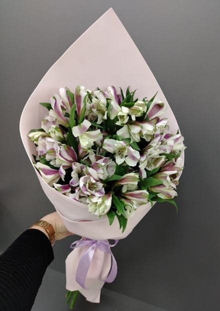 13 альстромерий в упаковке из фоамирана