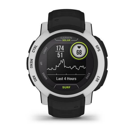 Умные часы Garmin Instinct 2 Solar Surf черный с белым безелем