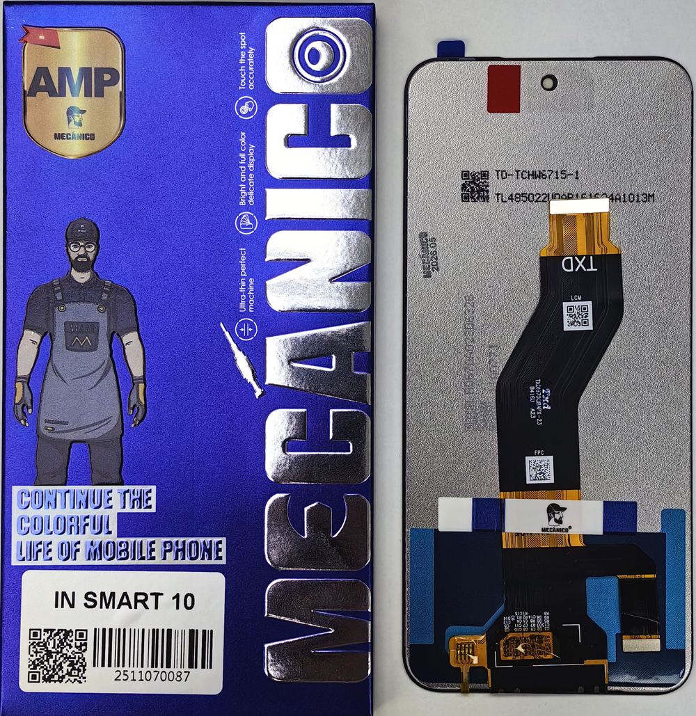 Дисплей Tecno/ Infinix Smart 10/ 10 Plus NFC/Spark 40/40T/ 40C; Mecanico AMP