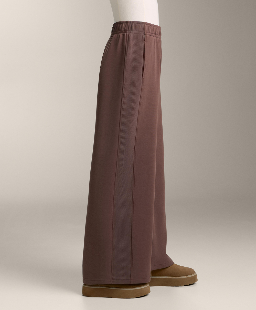 OYSHO Широкие брюки с начесом и модалом, коричневый