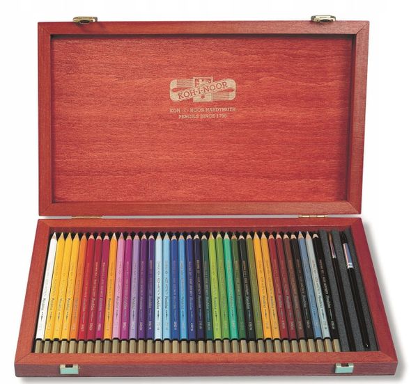 Карандаши акварельные KOH-I-NOOR KOH-I-NOOR MONDELUZ 3795, 36цв, в деревянном ящике