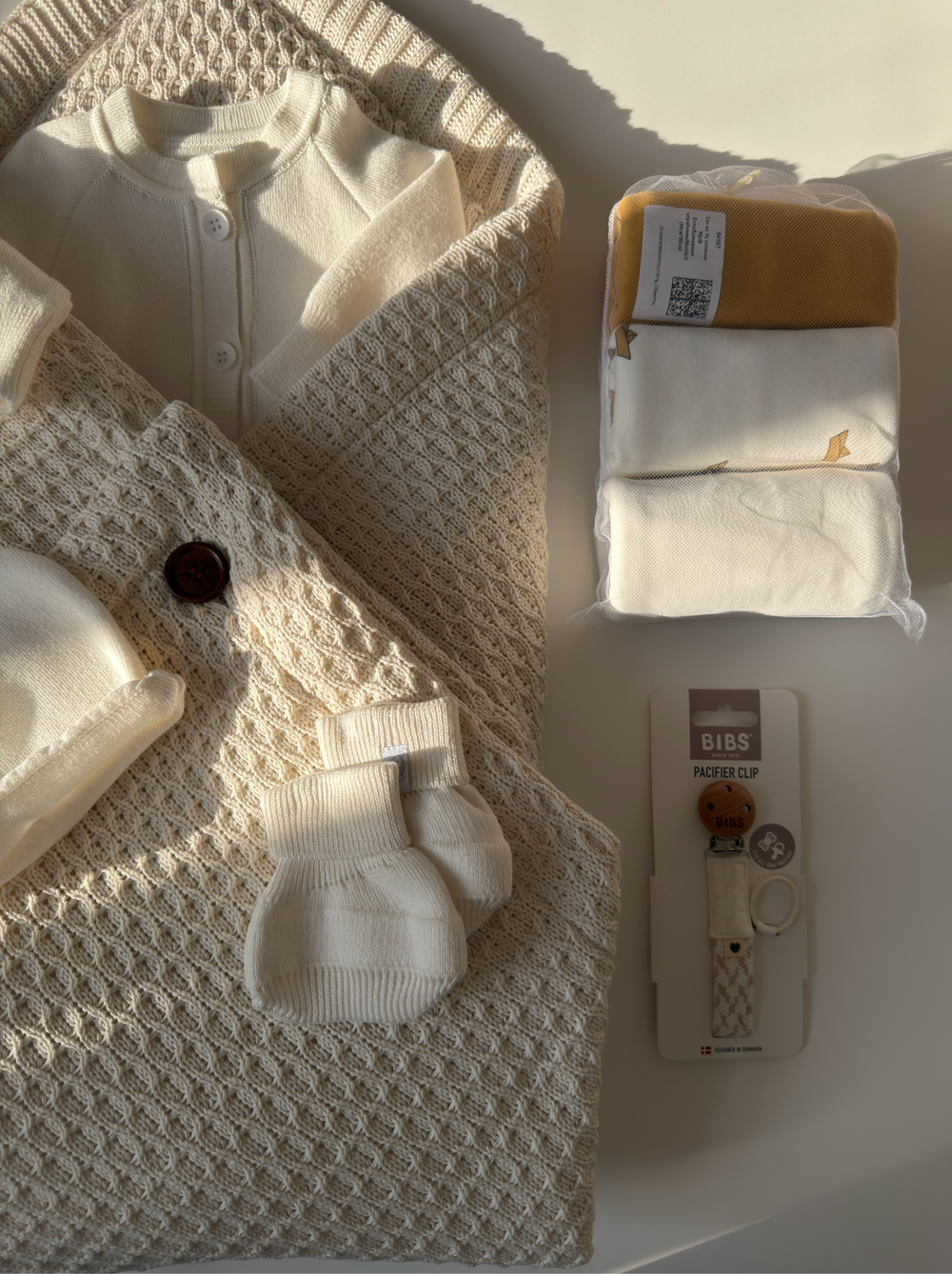 Конверт-плед 2в1 вязаный демисезон молочный