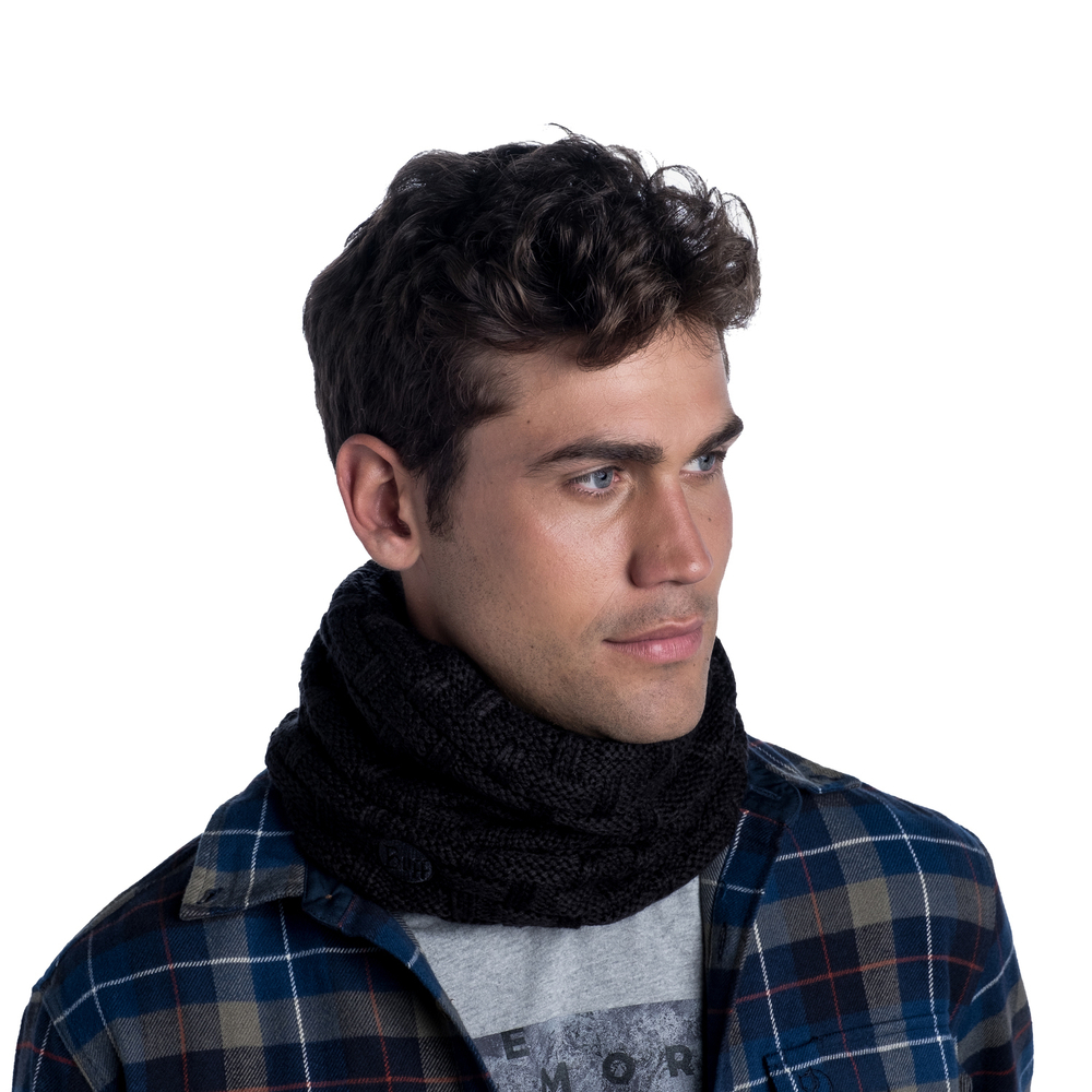 Шарф Buff Knitted & Fleece Neckwarmer Airon Black (US:One size)