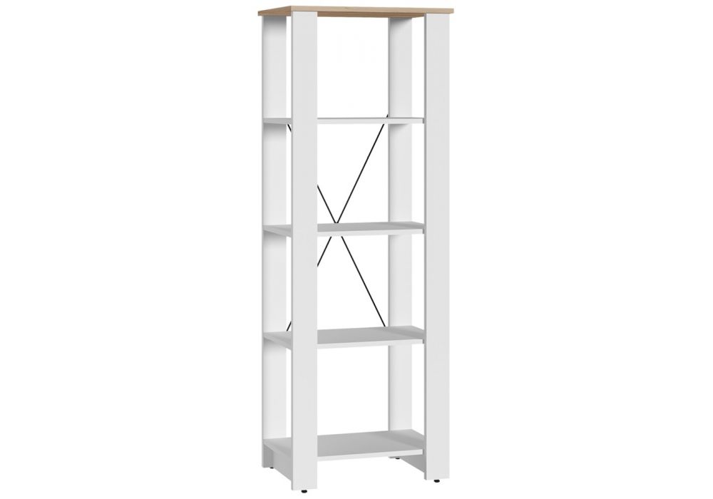 Стеллаж Джастин 13.354 белый PE шагрень / дуб белый exclusive OW D4430