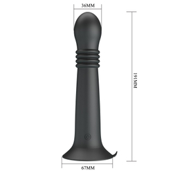 Черный стимулятор с поступательными движениями и вращением Stellan - 19,1 см.