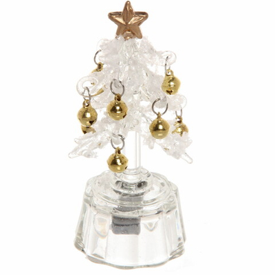 Сувенир с подсветкой «Морозная ёлочка» 7,5*2 см , золото