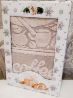 Полотенце кухонное махра-хлопок "НТ. COFFEE" в подарочной упаковке, 100% хлопок, Китай.