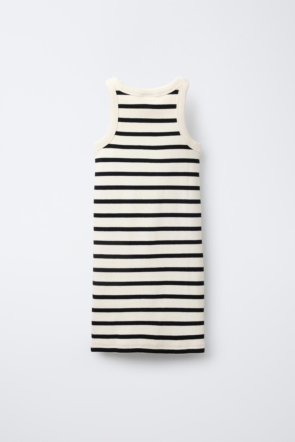 ZARA ПЛАТЬЕ В РУБЧИК В ПОЛОСКУ, ЭКРЮ/ТЕМНО-СИНИЙ