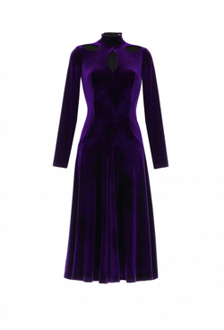 Бархатное платье с фигурными вырезами. 08-02-24 FW