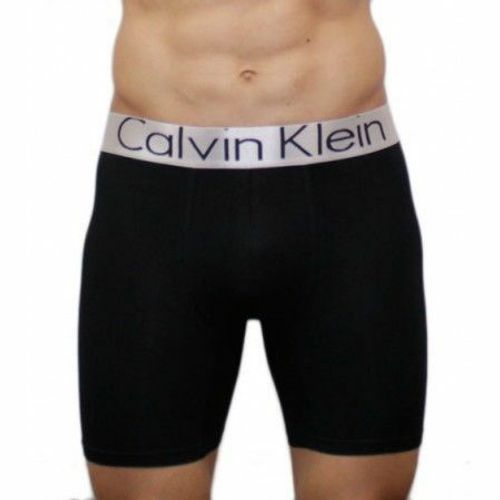 Мужские трусы боксеры удлиненные черные Calvin Klein Steel Boxer