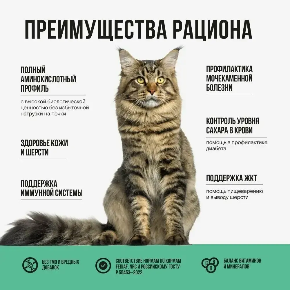 Сухой корм BOWL WOW для стерилизованных кошек с индейкой, курицей и шпинатом