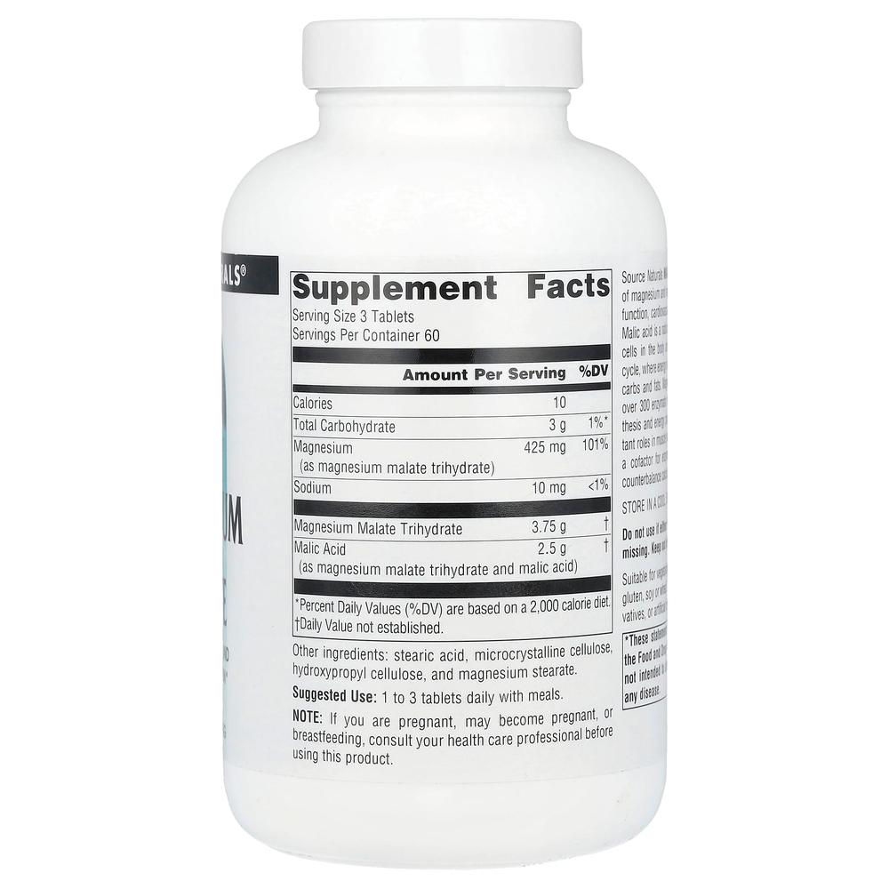 Source Naturals, малат магния, 180 таблеток