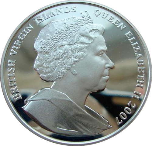 Британские Виргинские о-ва 10 долларов 2007 Король Эдуард I Короли и королевы Англии Серебро