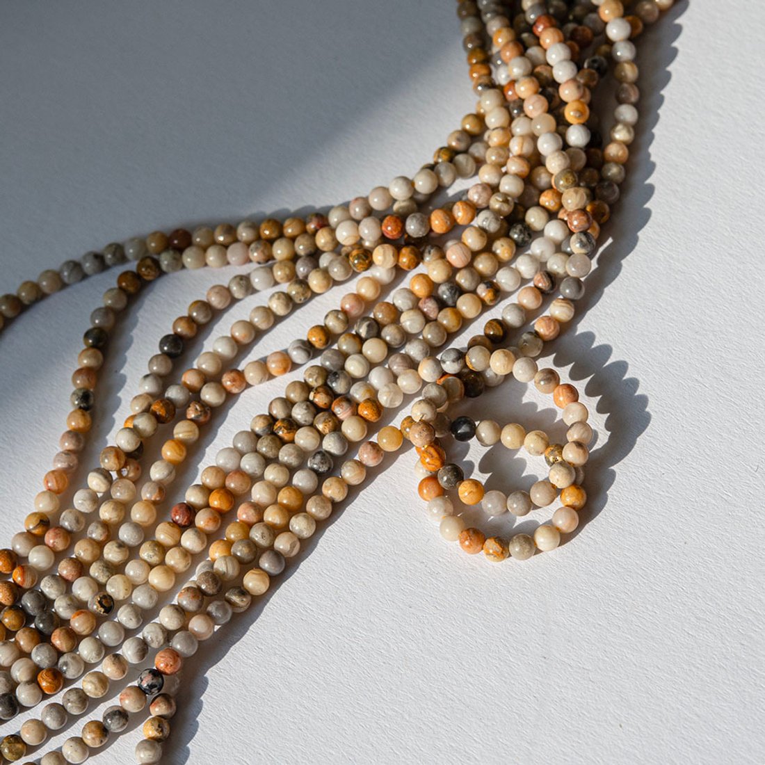 Мексиканский агат натуральный, бусины в форме шара 3,5мм