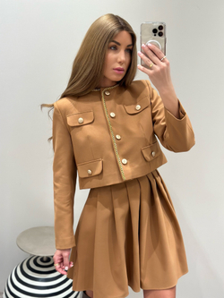 Юбка мини в карамельном цвете