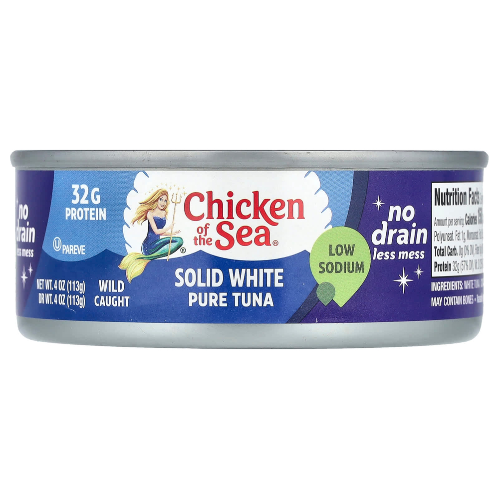 Chicken of the Sea, Чистый белый тунец, с низким содержанием натрия, 113 г (4 унции)