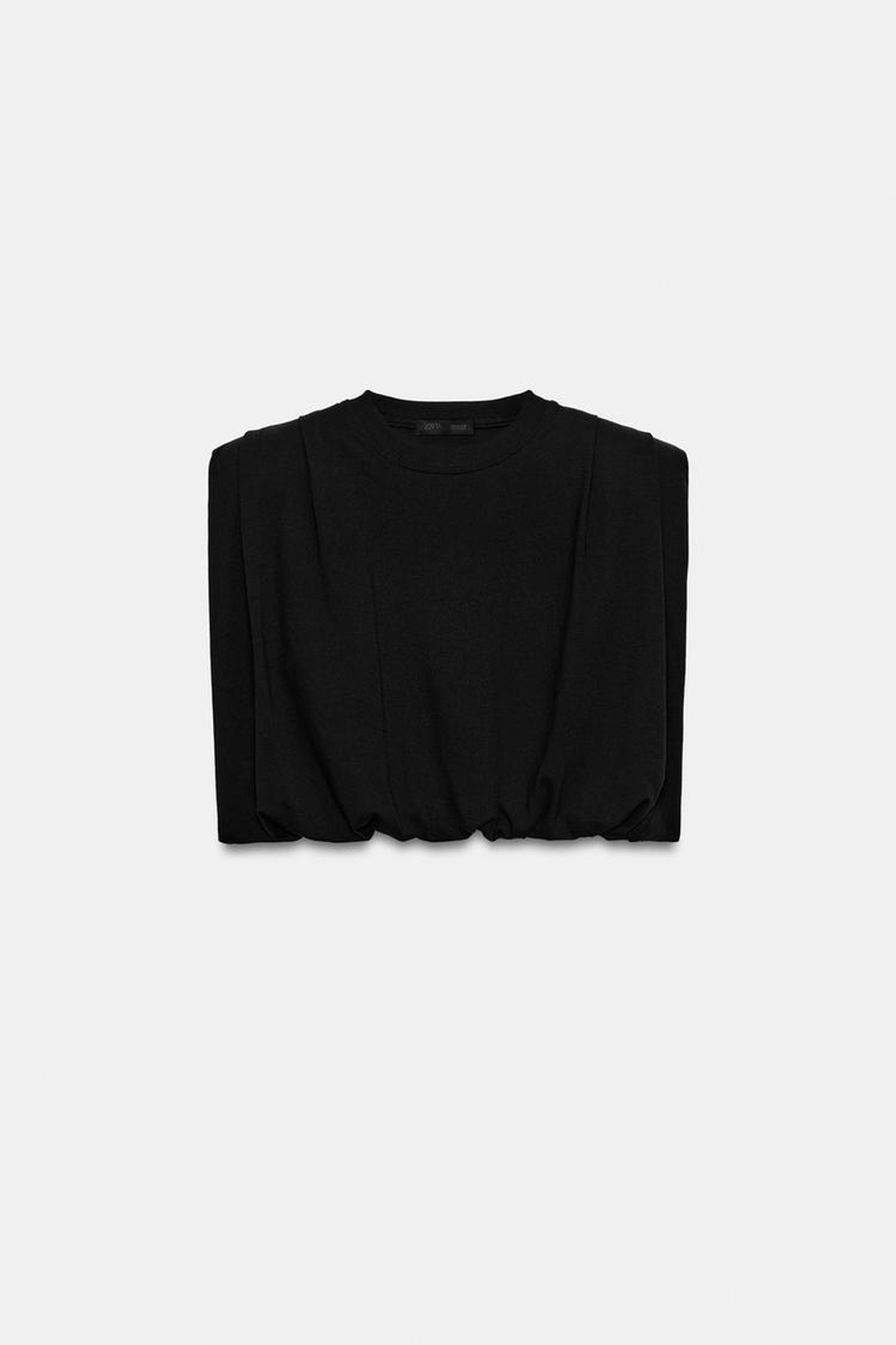 ZARA ТОП-БАЛЛОН С ПОДПЛЕЧНИКАМИ, ЧЕРНЫЙ