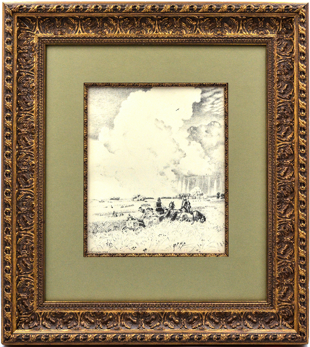 Кустодиев Борис Михайлович. Лето. Автолитография. Лист для альбома шестнадцати автолитографий. СССР.