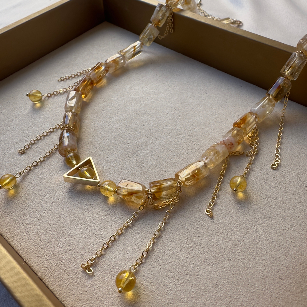 Колье «Солнечный Дождь» — натуральный цитрин