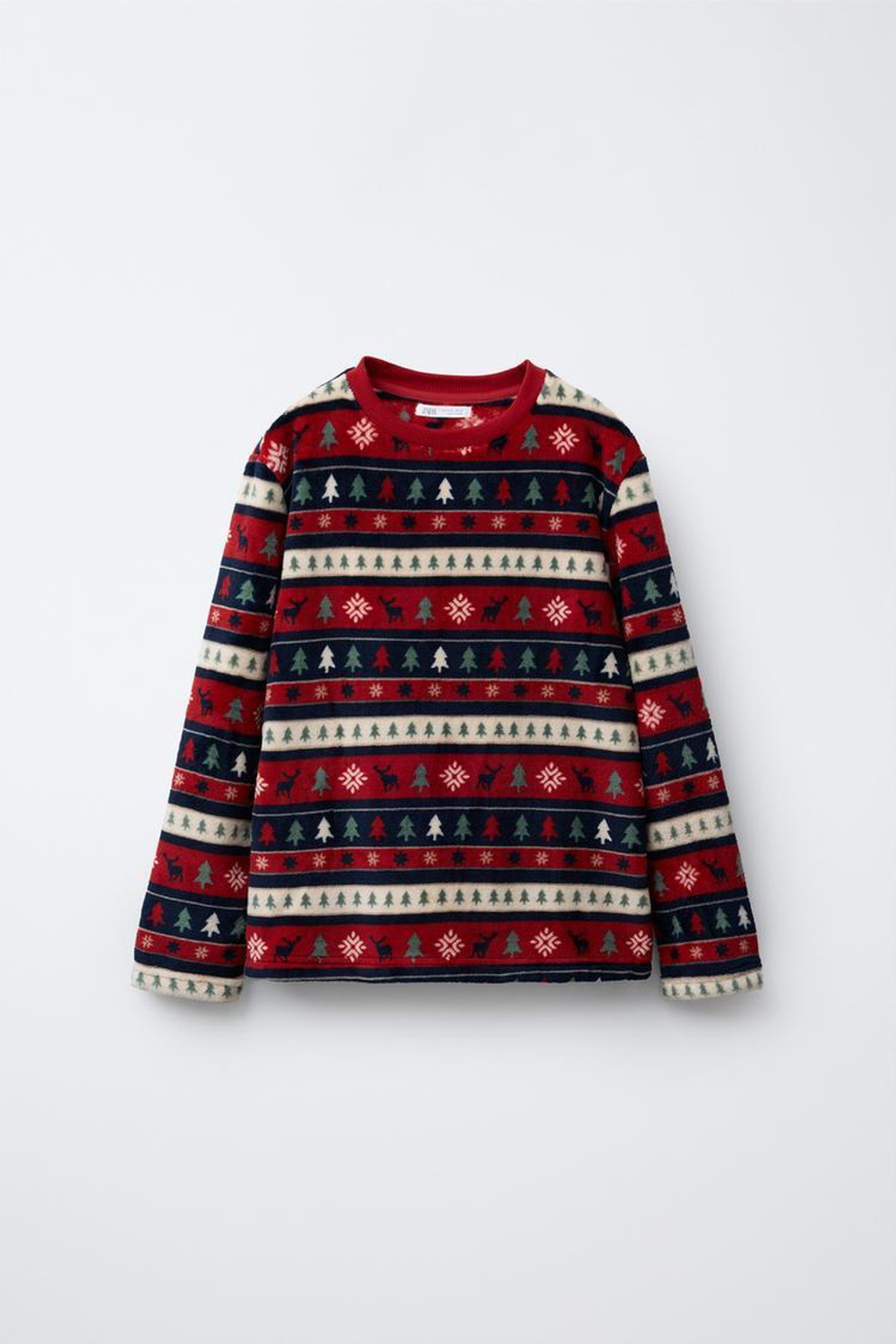 ZARA ПИЖАМА С МЯГКОЙ ТЕКСТУРОЙ И ПРИНТОМ «ДЕРЕВЬЯ», КРАСНЫЙ