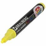 Маркер меловой "POP-ART" ЖЕЛТЫЙ, 5 мм, сухостираемый, для гладких поверхностей, BRAUBERG, 151528