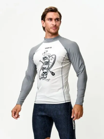 Футболка рашгард лонгслив Sargan Скелетон-Сап UPF 50+ серый
