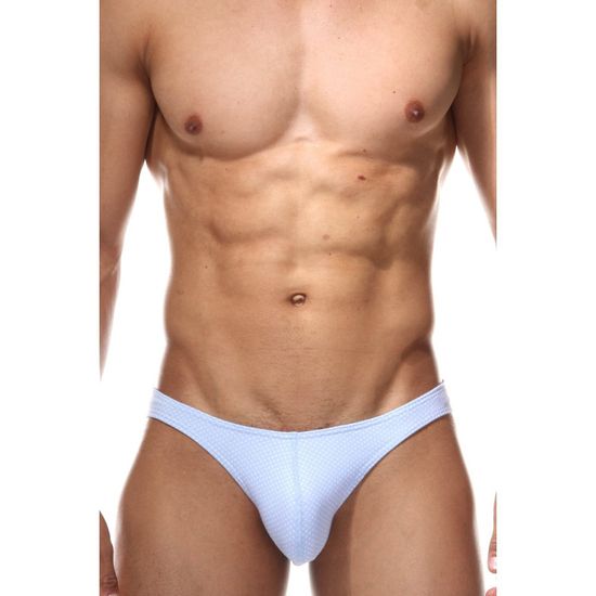 Мужские трусы слипы голубые в мелкий горошек DARKZONE DZN6463