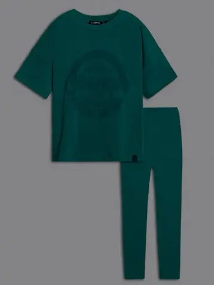 Костюм для девочки летний, футболка и легинсы