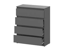 Денвер комод 4 ящика / Графит серый