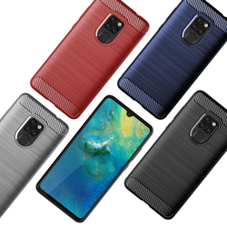 Чехол для Huawei Mate 20 цвет Gray (серый), серия Carbon от Caseport