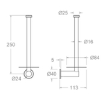 Держатель туалетной бумаги вертикальный, на 2 рулона ramonsoler PORT02IC неравеющая сталь