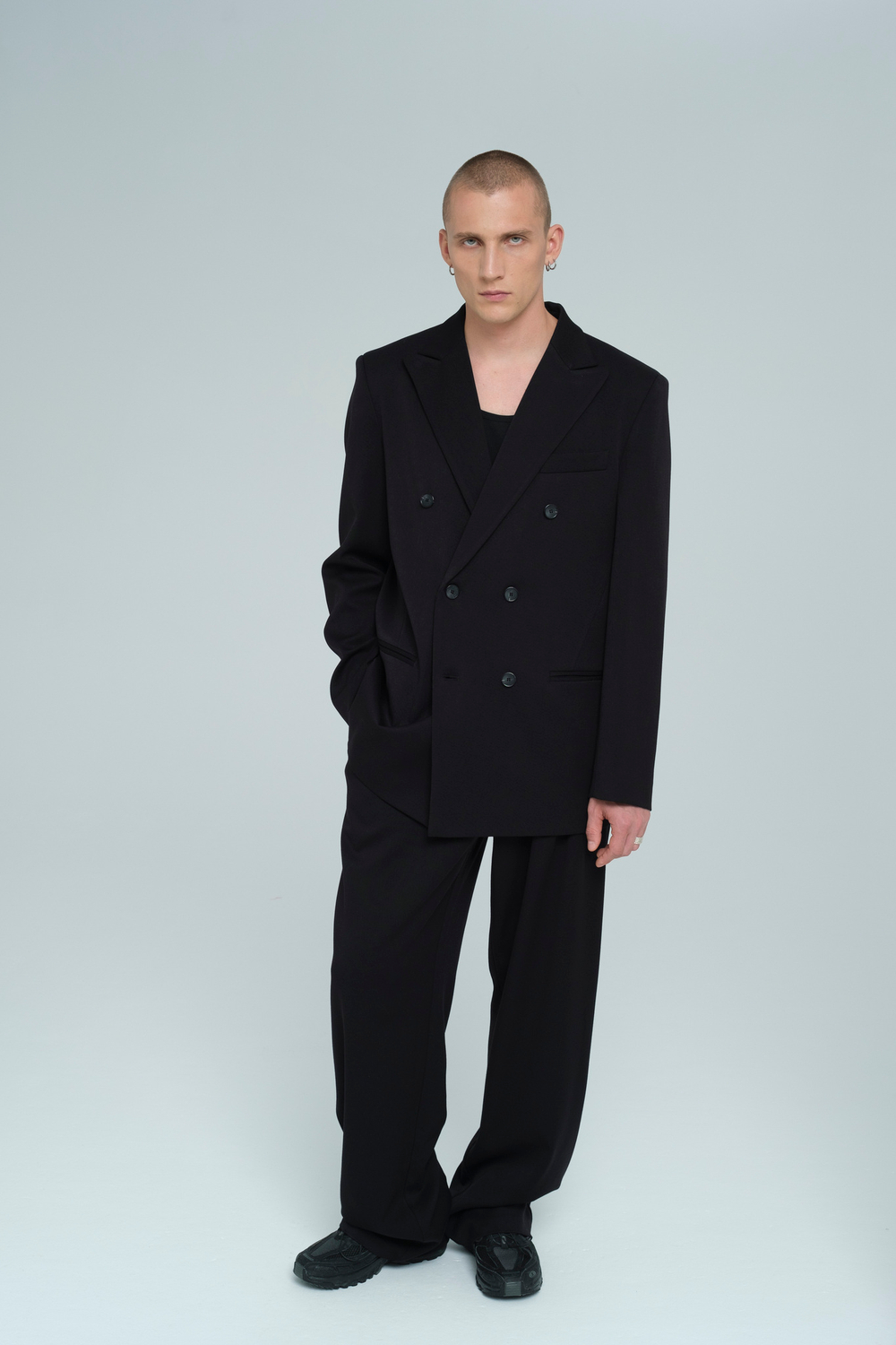 Брюки широкие | black viscose