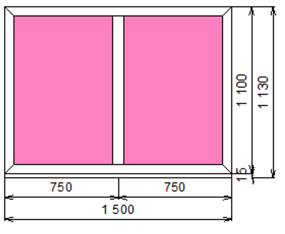 Пластиковое окно 1100 х 1500 ТермА Эко