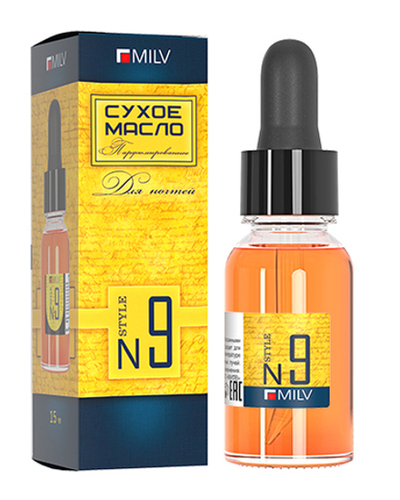 Сухое парфюмированное масло для ногтей №9. 15 мл Milv