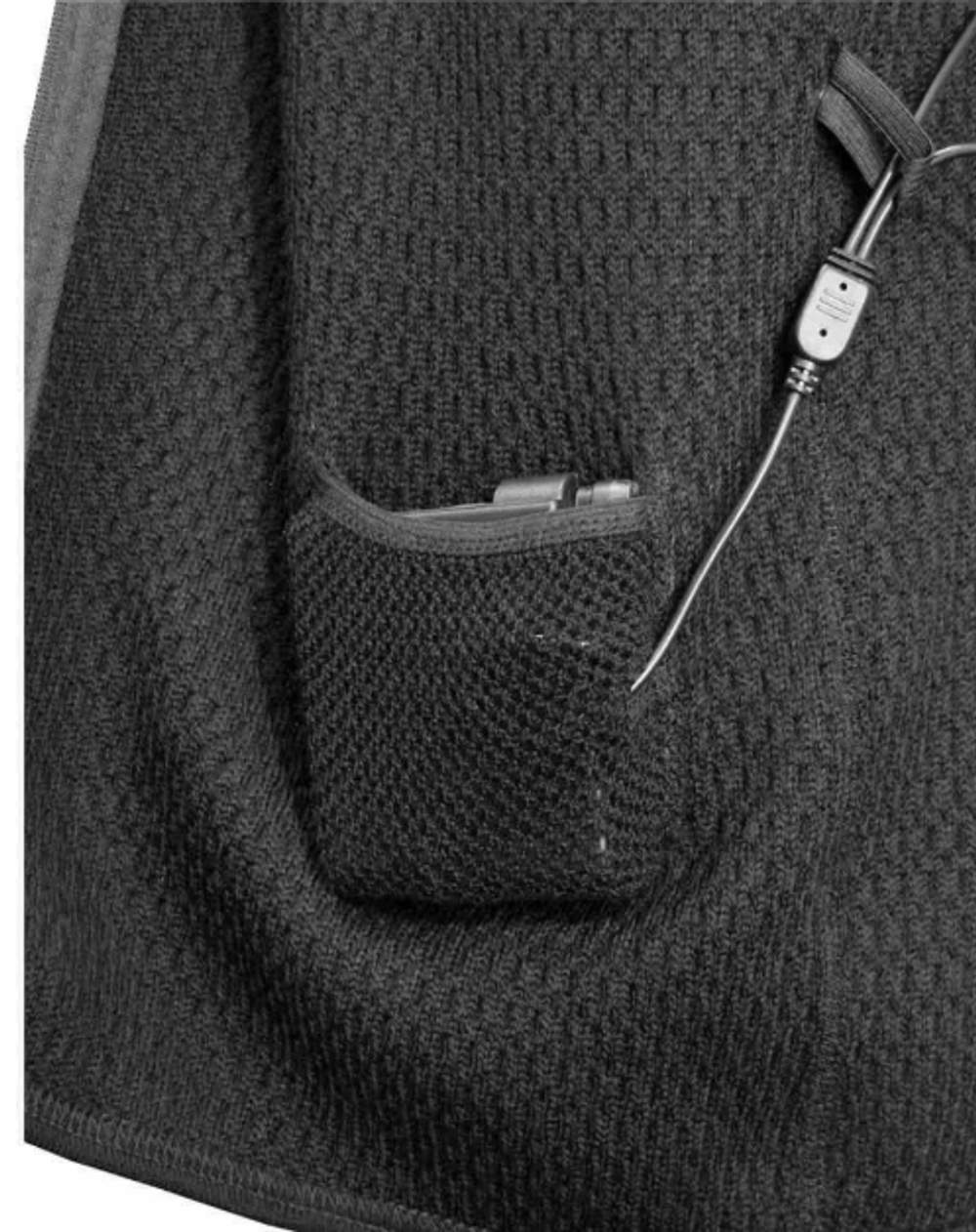 Фуфайка шерстяная с подогревом RedLaika Arctic Merino Wool RL-TM-04 мужская черная