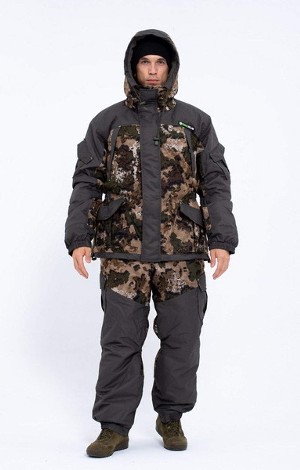 Зимний костюм для охоты и рыбалки ONERUS "Горный -15" (Алова/таслан , зеленый камо) Полукомбинезон