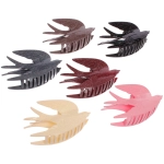 Заколка - краб для волос «AKS - VIENTO», микс 6 цветов, классика, 9,5*5,5см