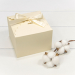 Коробка сборная 14х14х10 см с атласной лентой (Бежевый)