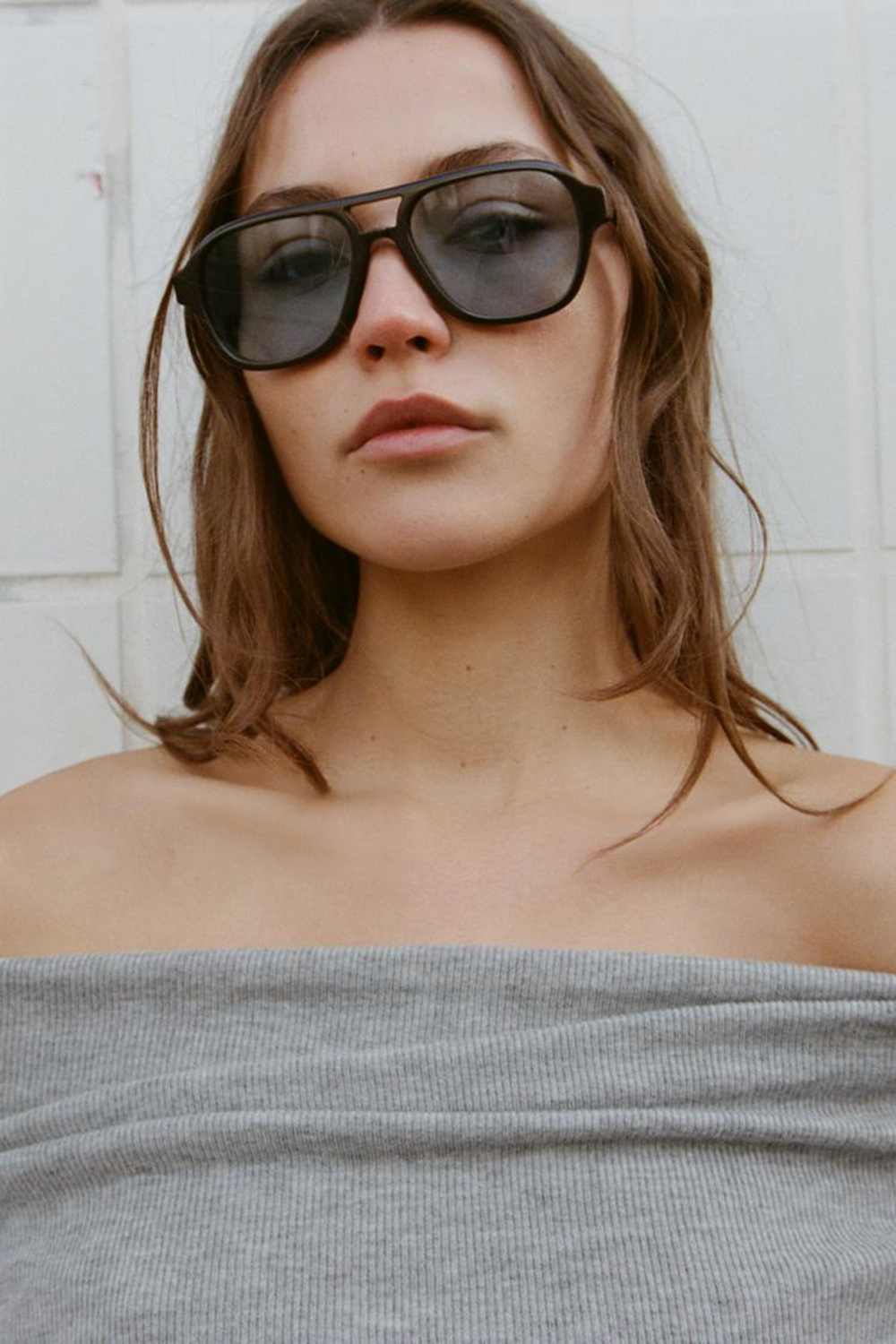 ZARA СВИТЕР С ОТКРЫТЫМИ ПЛЕЧАМИ, СЕРЫЙ МЕЛАНЖ