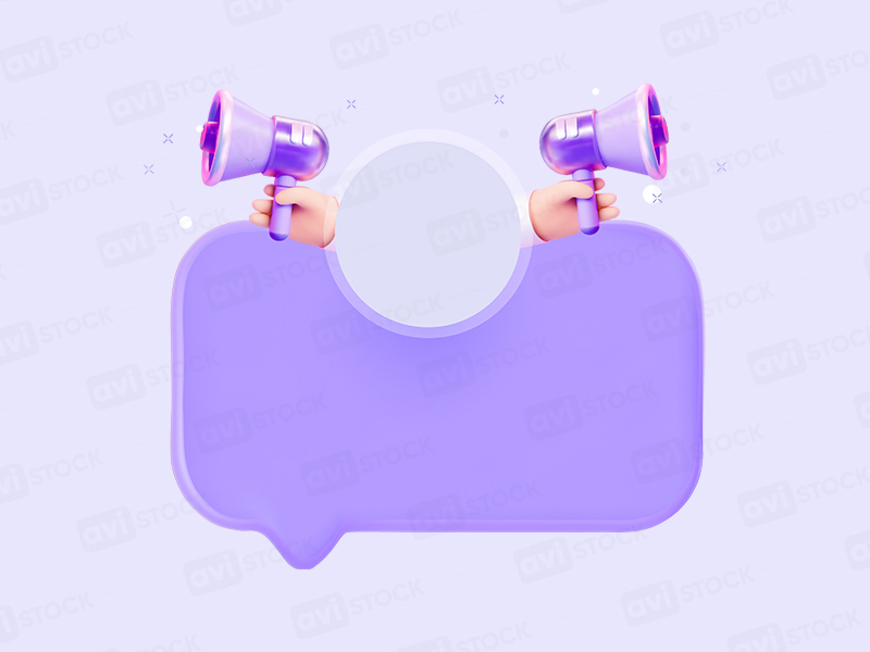 3D Мегафон с диалоговым окном