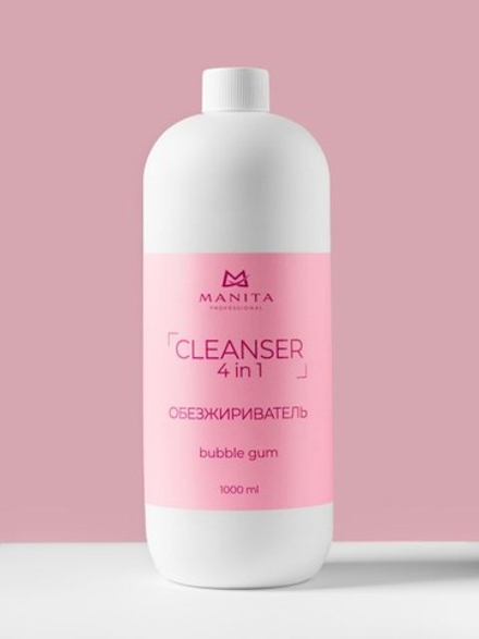 Manita Обезжириватель для ногтей универсальный 4 в 1 “BUBBLE GUM” 1000 ml