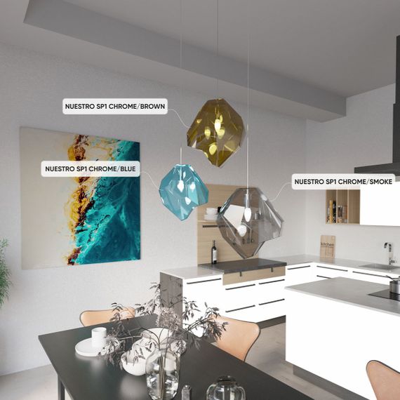 Подвесной светильник Crystal Lux NUESTRO SP1 CHROME/SMOKE