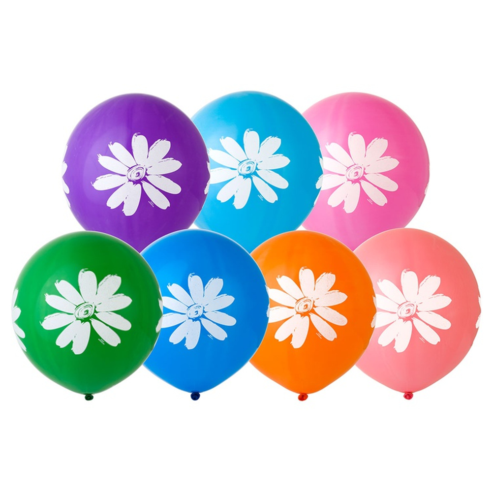 Шар латексный 45см Ромашки (Ассорти)