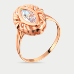 Кольцо для женщин из розового золота 585 пробы с фианитами (арт. 121-2022_f-001)