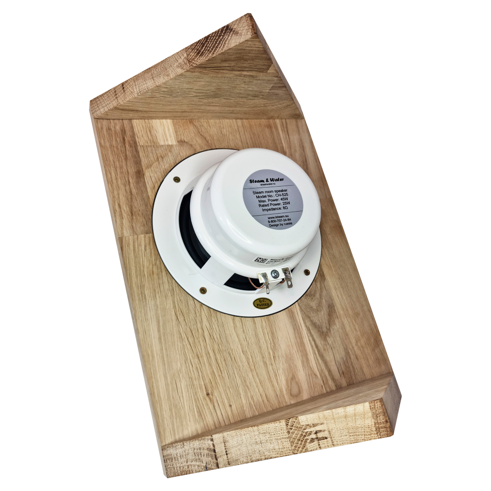 Влагостойкий динамик с декоративной дубовой сеткой SW 525 Wood - Corner, для бани и сауны