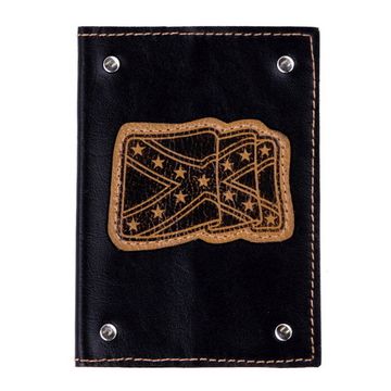 Обложка для паспорта Конфедерация с клепкой чёрная (068)
